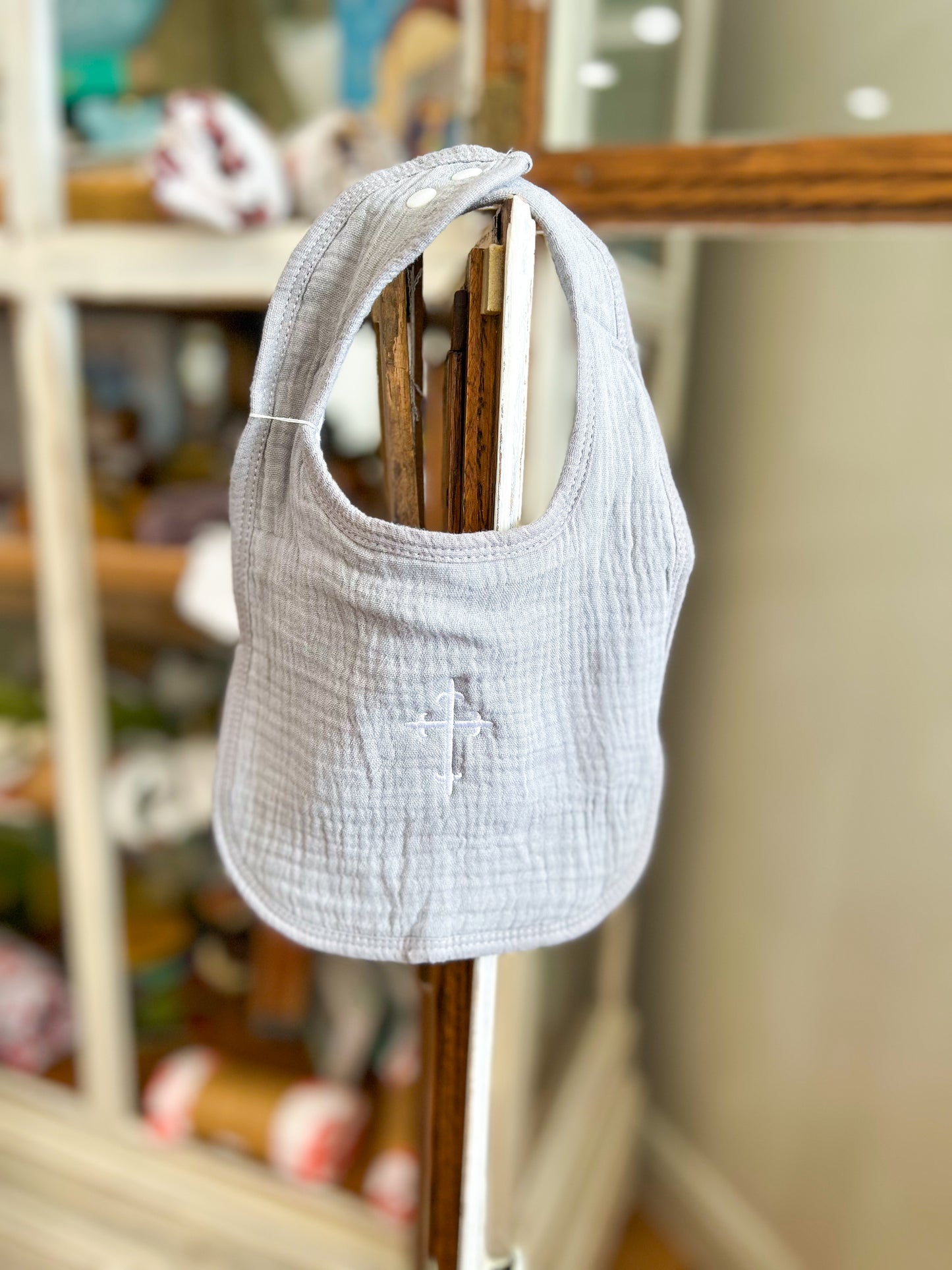 Classic Bib with Embroidered Cross