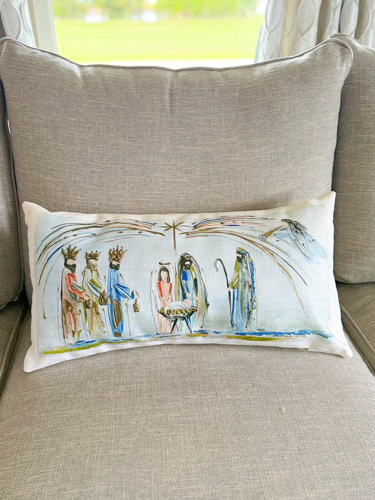 Heavenly Peace Nativity with Angel Scene Lumbar
