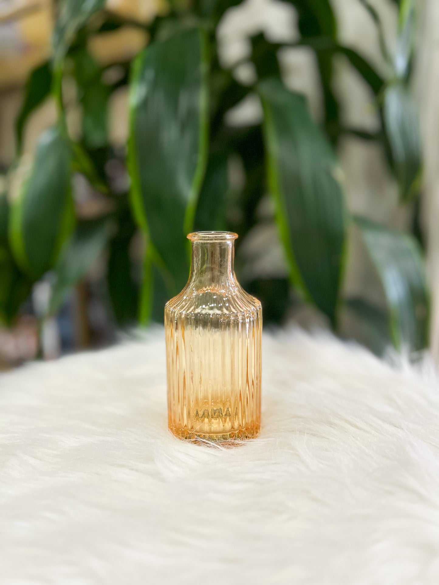 Vintage Amber Bud Vase