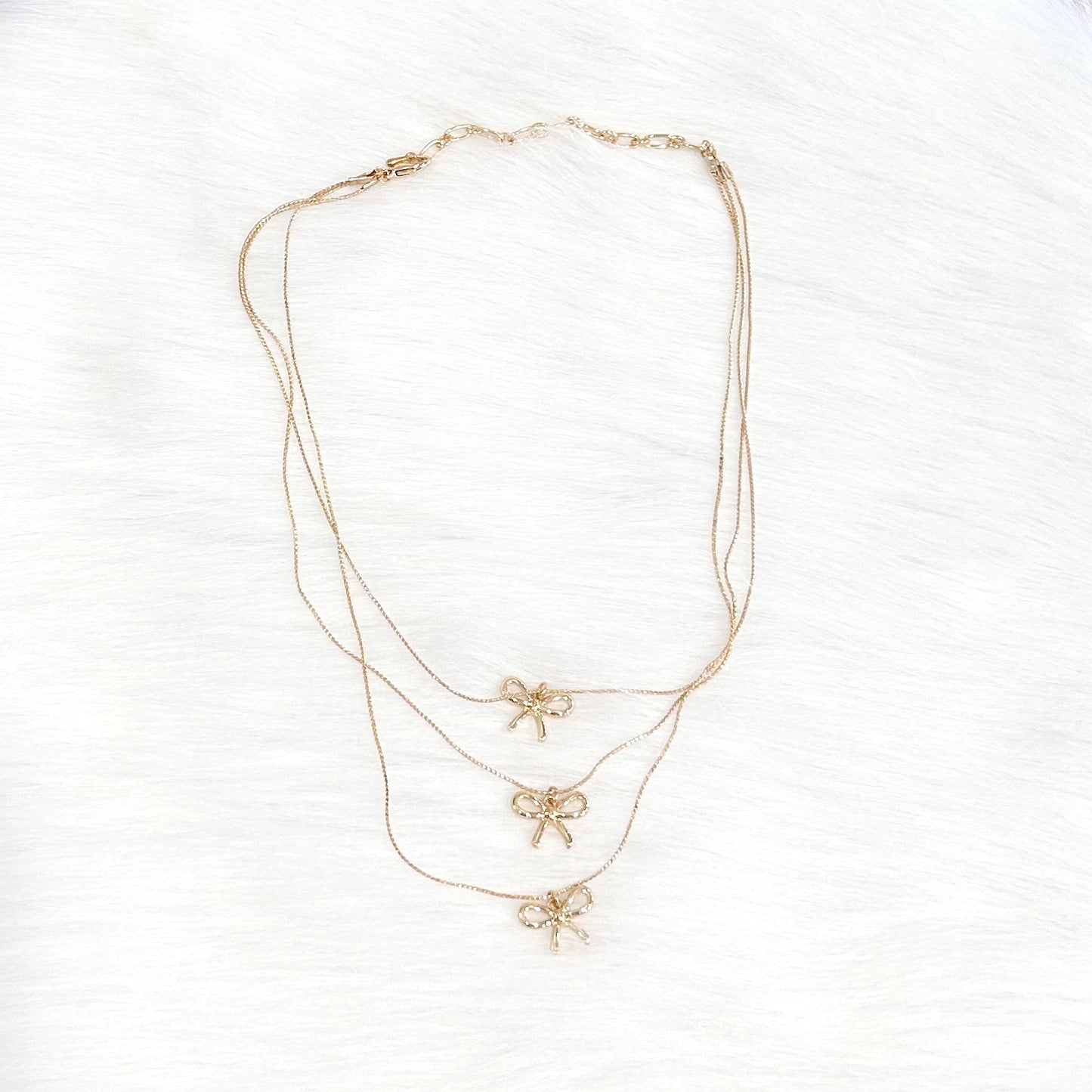 Triple Layered Bow Necklace