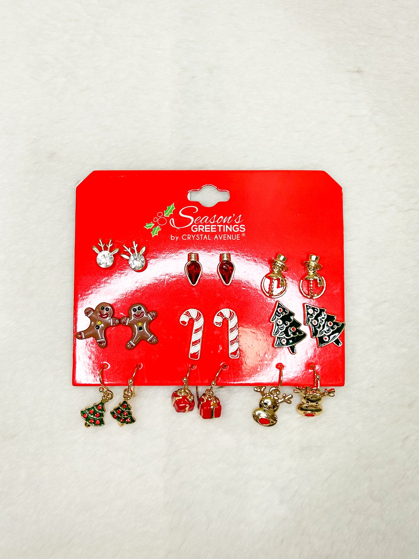 Season's Greetings Christmas Earrings Set