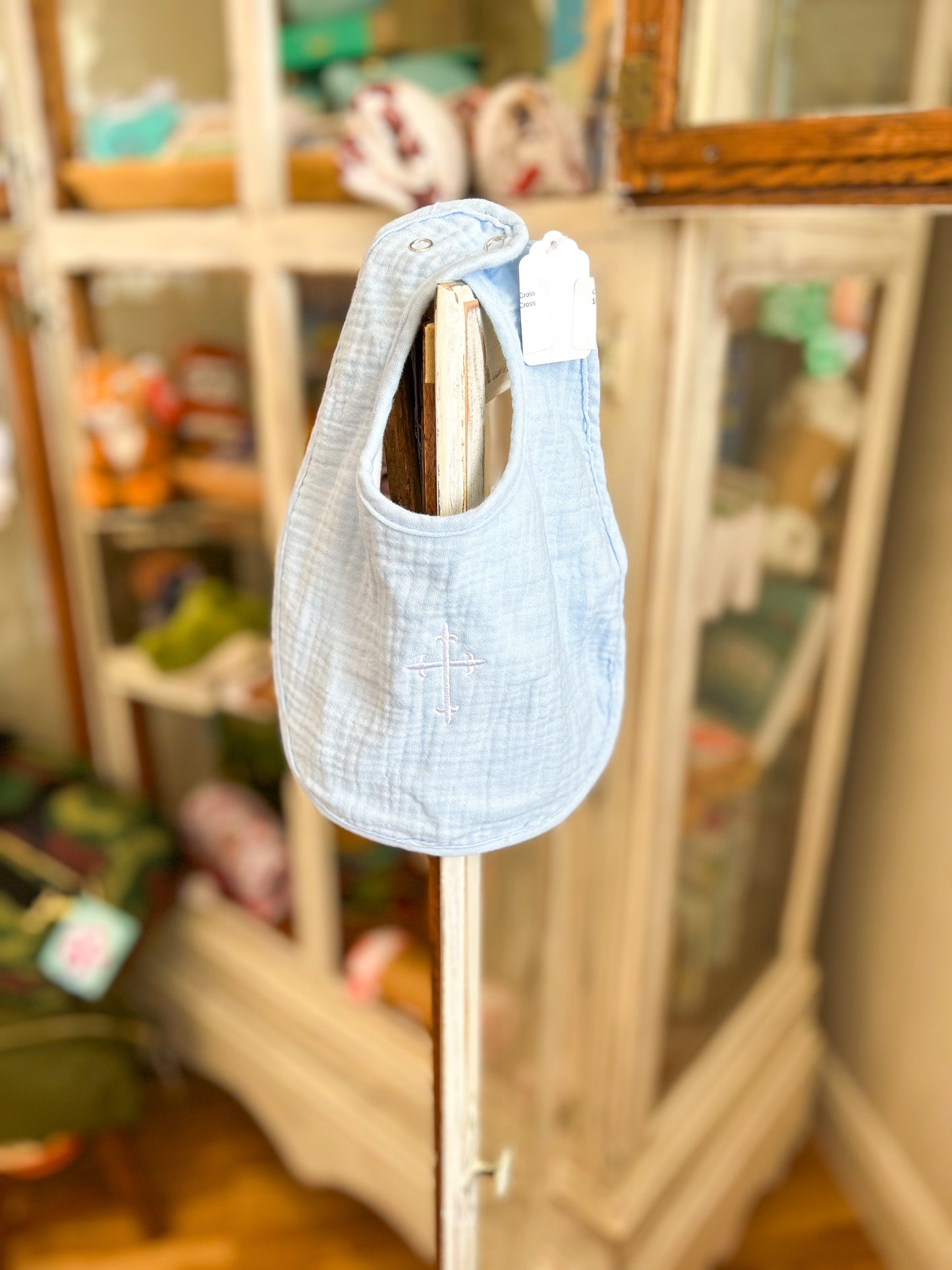 Classic Bib with Embroidered Cross