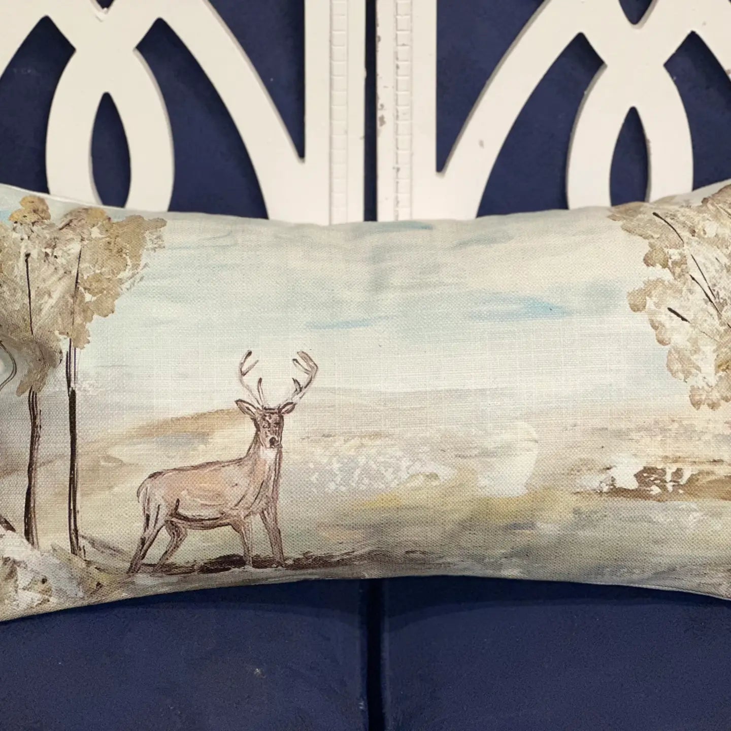 Ga Deer in Field Lumber Pillow