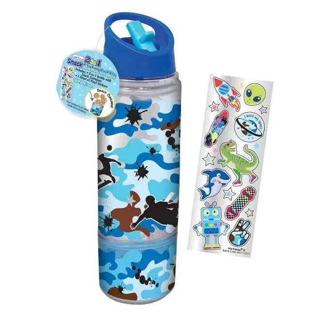 2 in 1 Snack Water Bottle, Camo