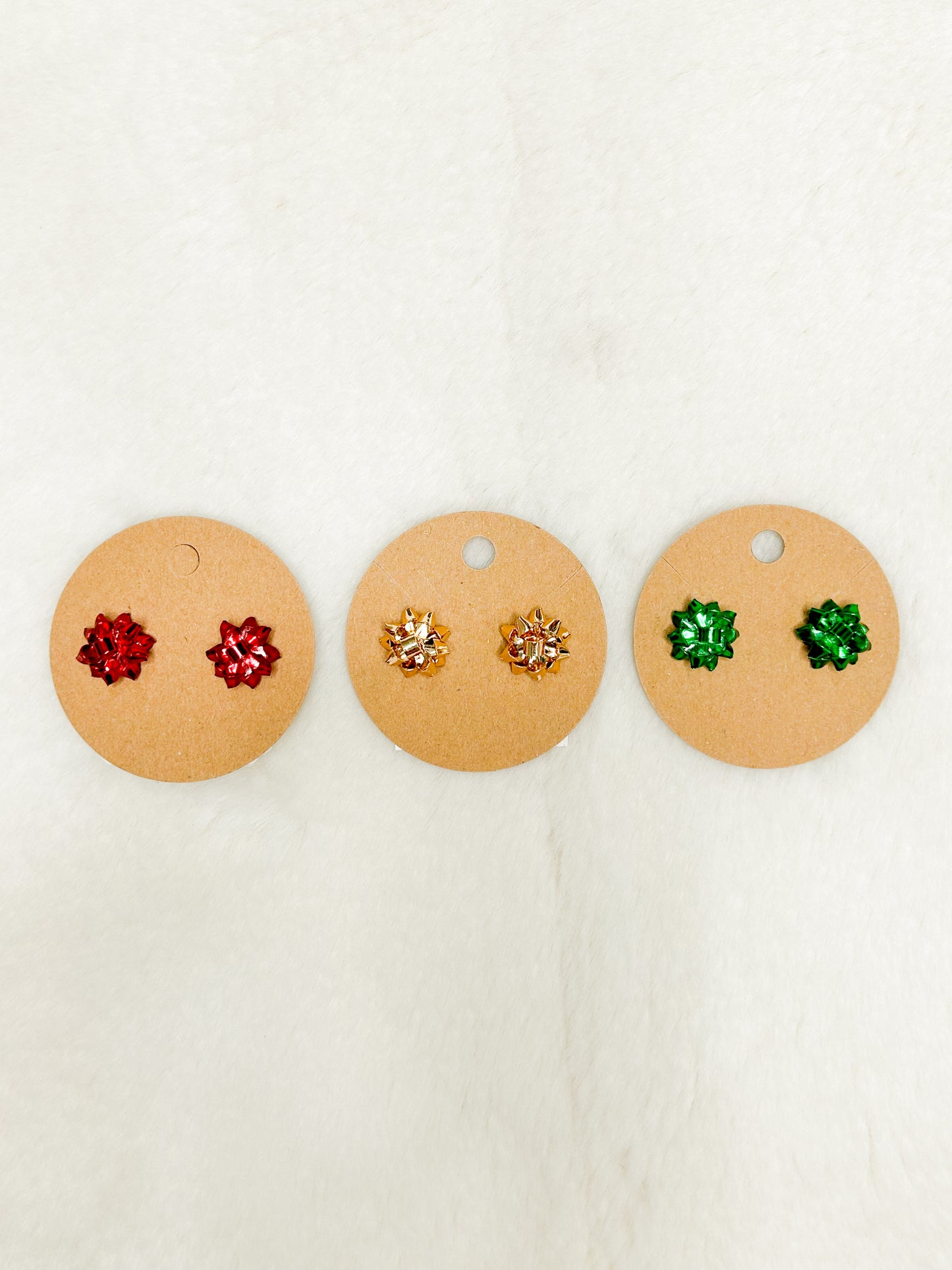 Holiday Wishes Christmas Bow Stud Earrings