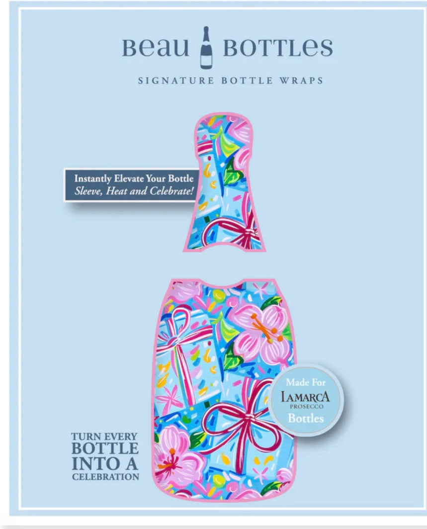 Beau Bottles Preppy Happy Birthday Brushed Presents La Marca Edition Champagne Bottle Wrap