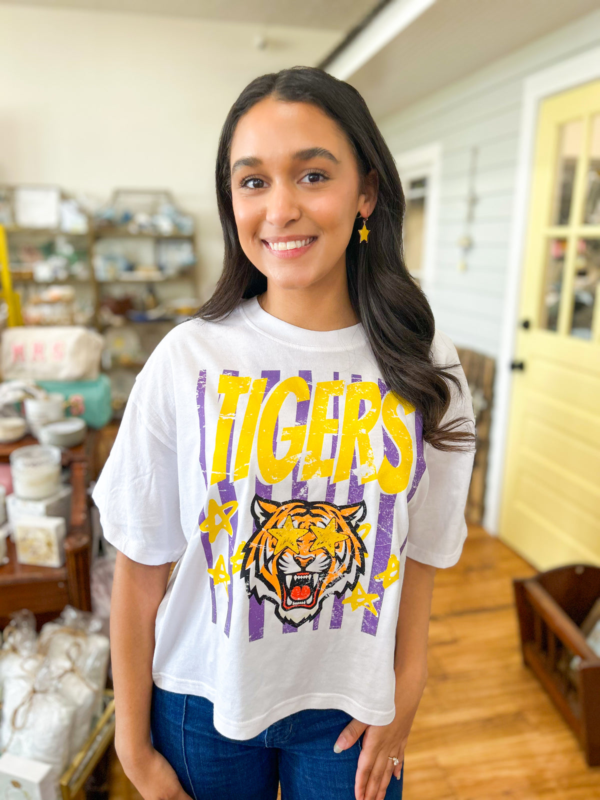 Transfer- Star Tiger Distressed Purple/Gold