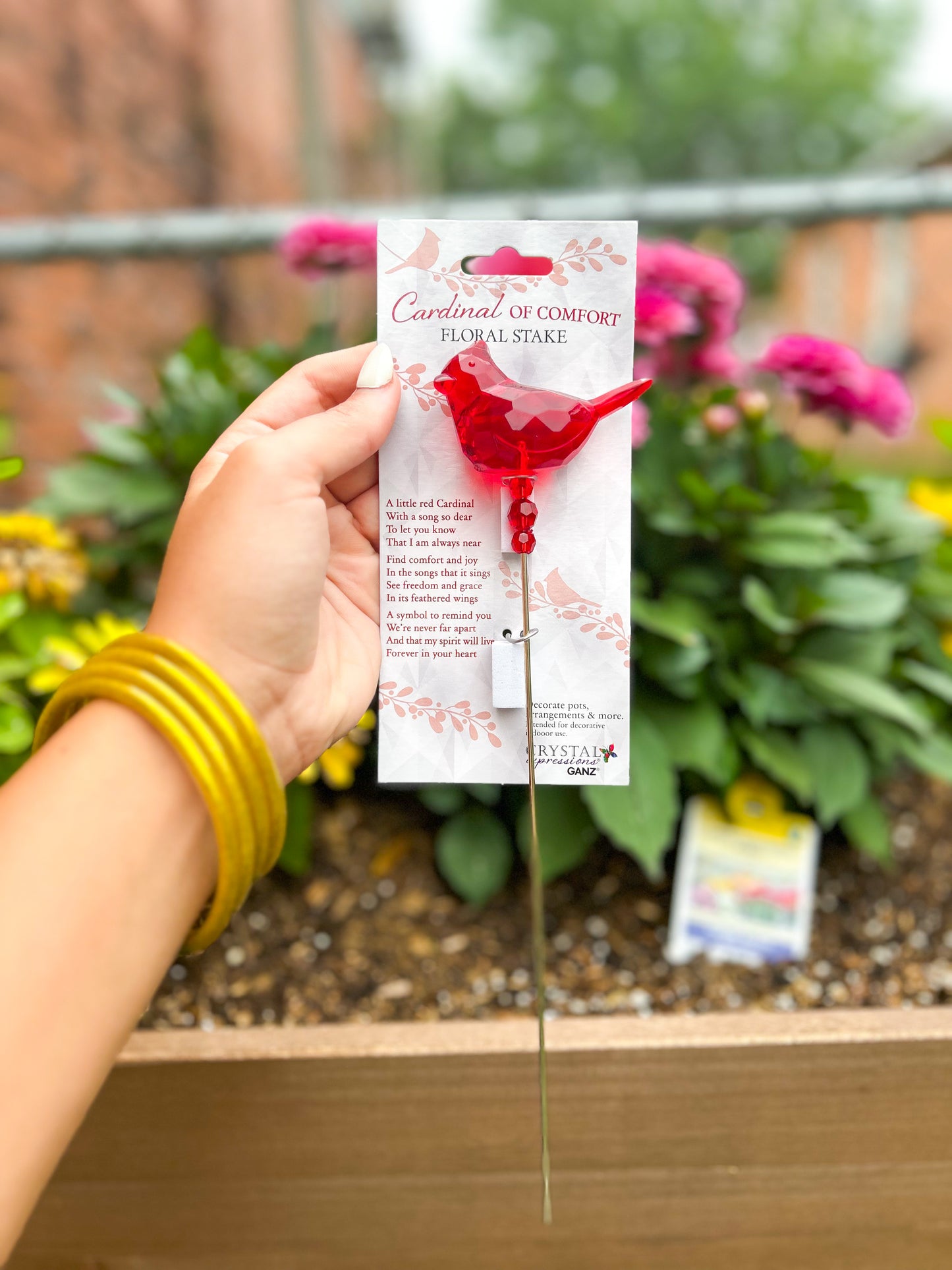Cardinal of Comfort Floral Stake