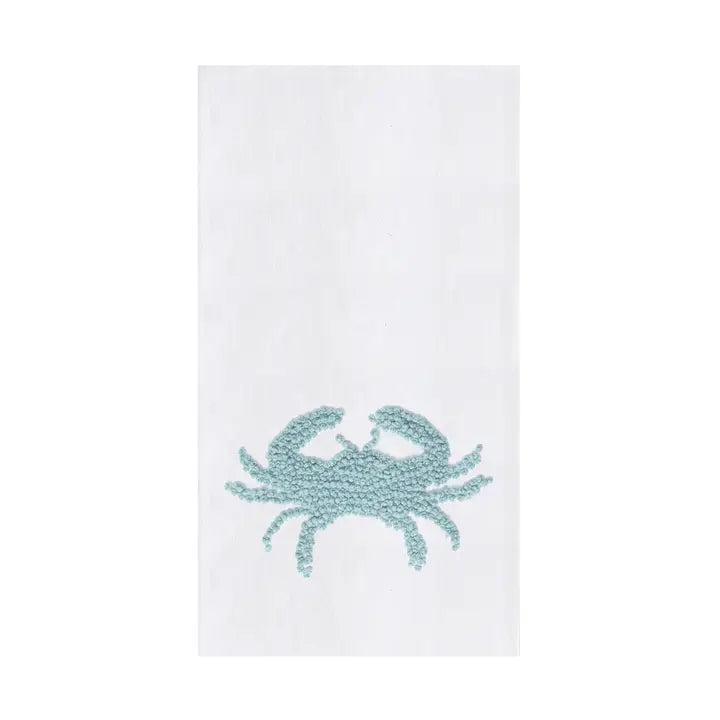 Coastal Crab French Knot Kitchen Towel