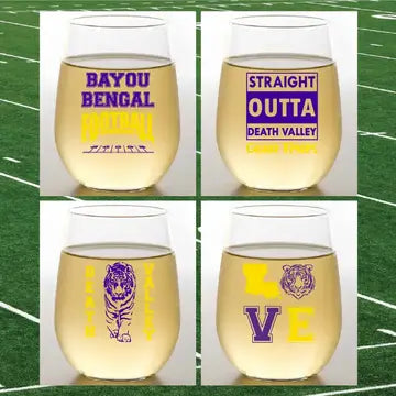 Bayou Bengals Shaterproof Wine Glasses 2 Pack