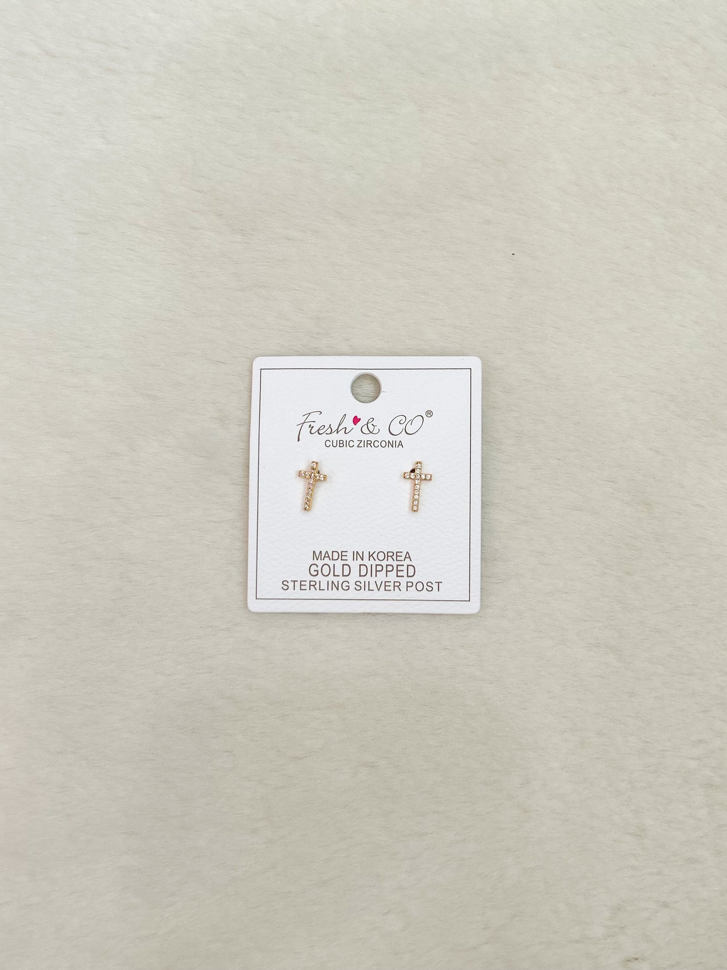 Alina Diamond Rhinestone Cross Earrings