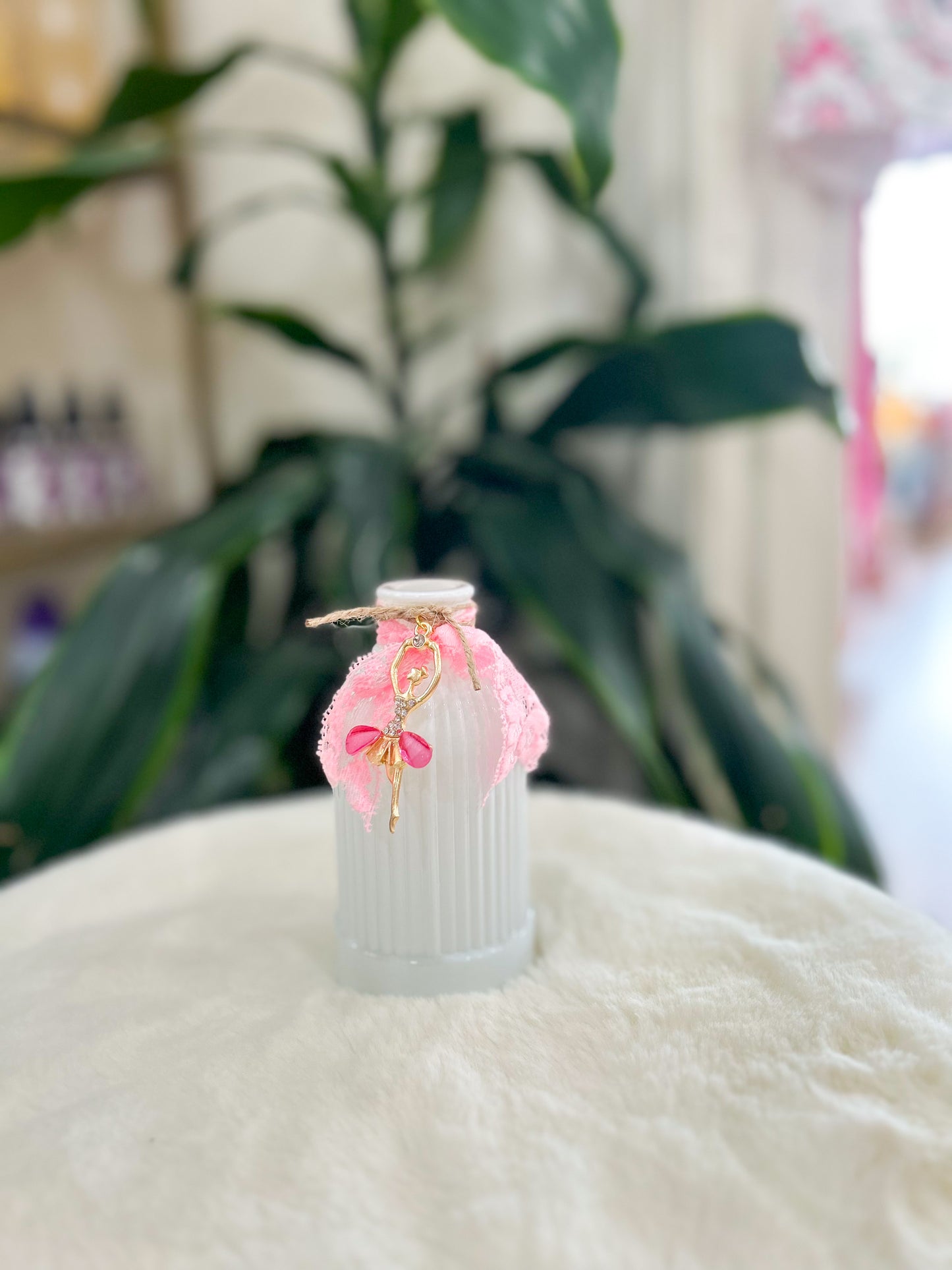 "Elodie" Pearl Dancer Bud Vase with Charms