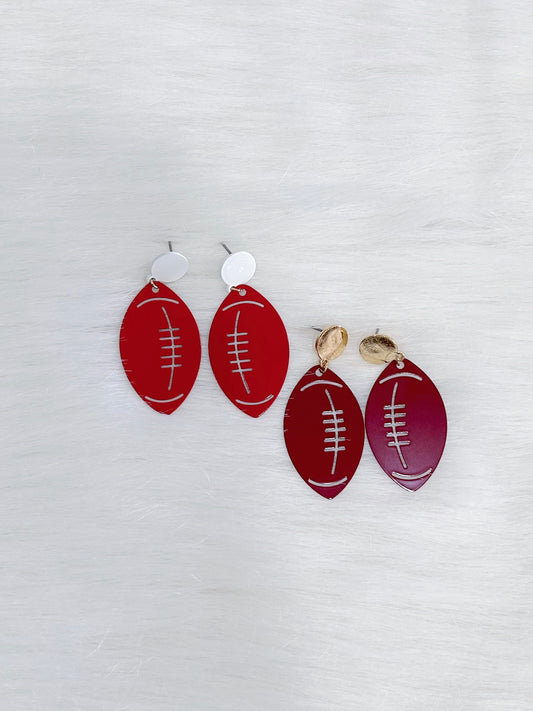 Duo Color Football Earrings