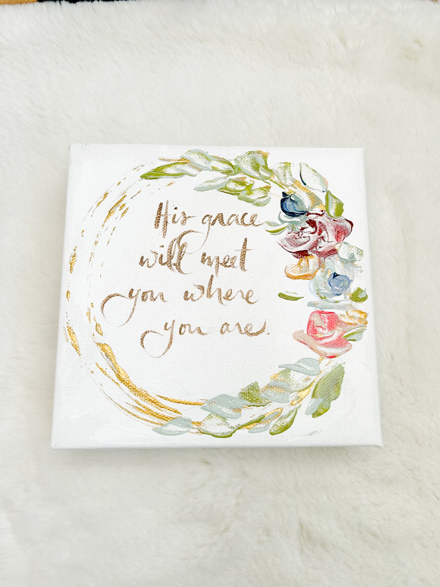 6x6 His Grace Floral Circle Accents