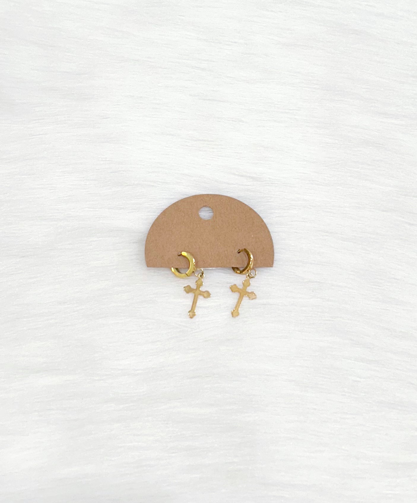 Hoop Dangle Cross Earrings