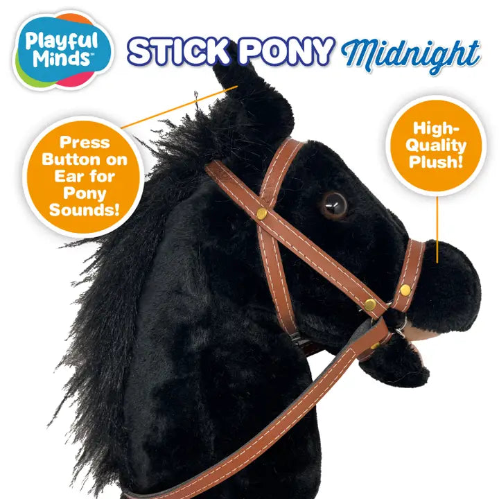 Stick Pony-Midnight Black Hobby Horse