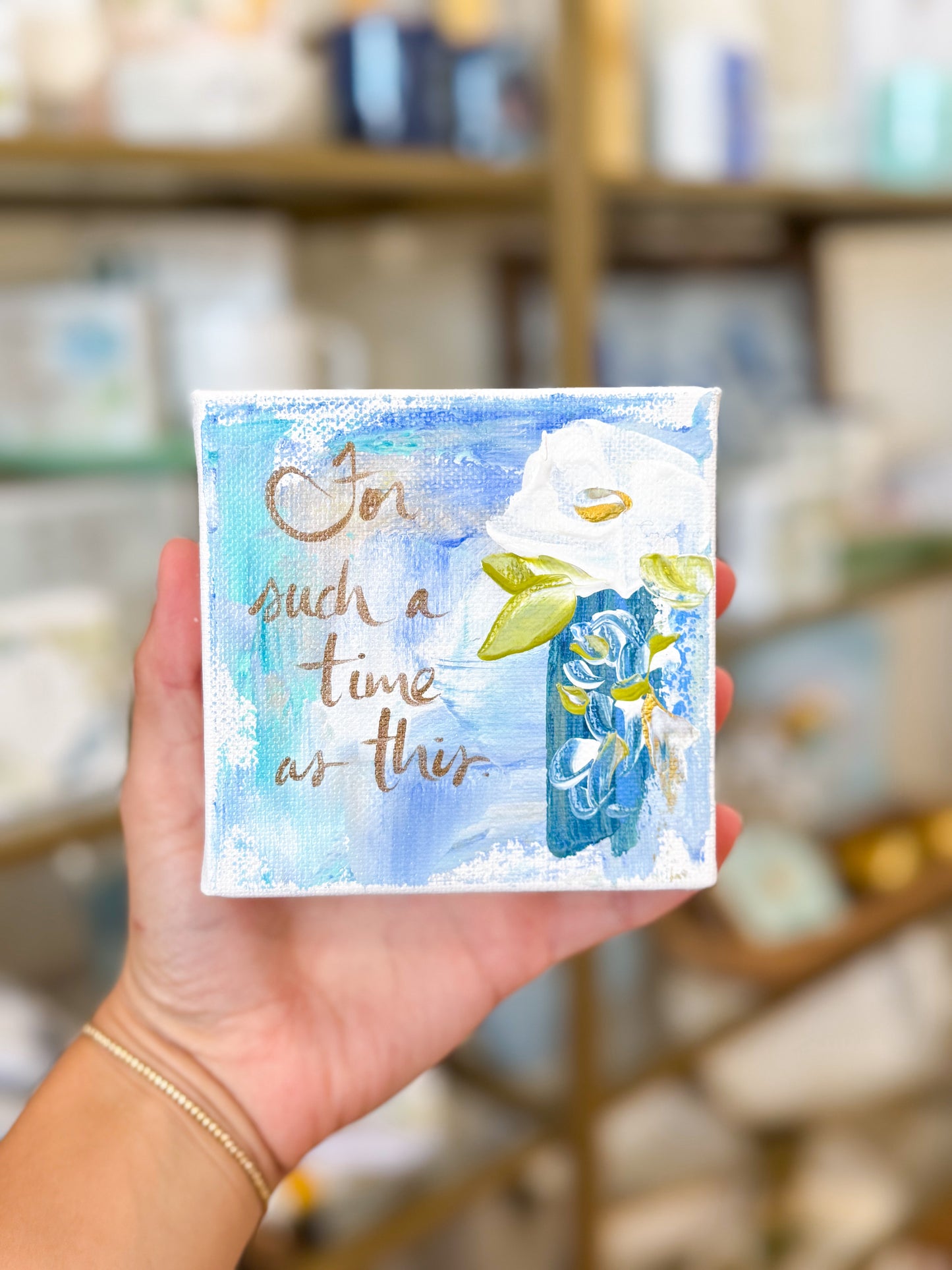 4x4 For Such a Time as This with Blue Background Canvas