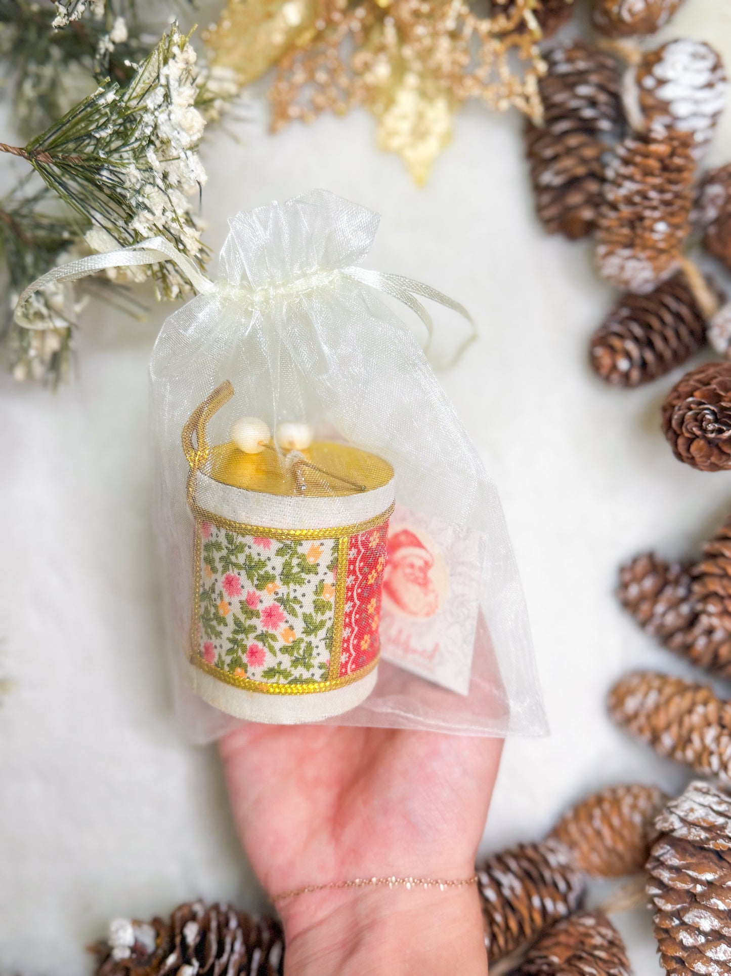 Floral Noel Drum Ornament