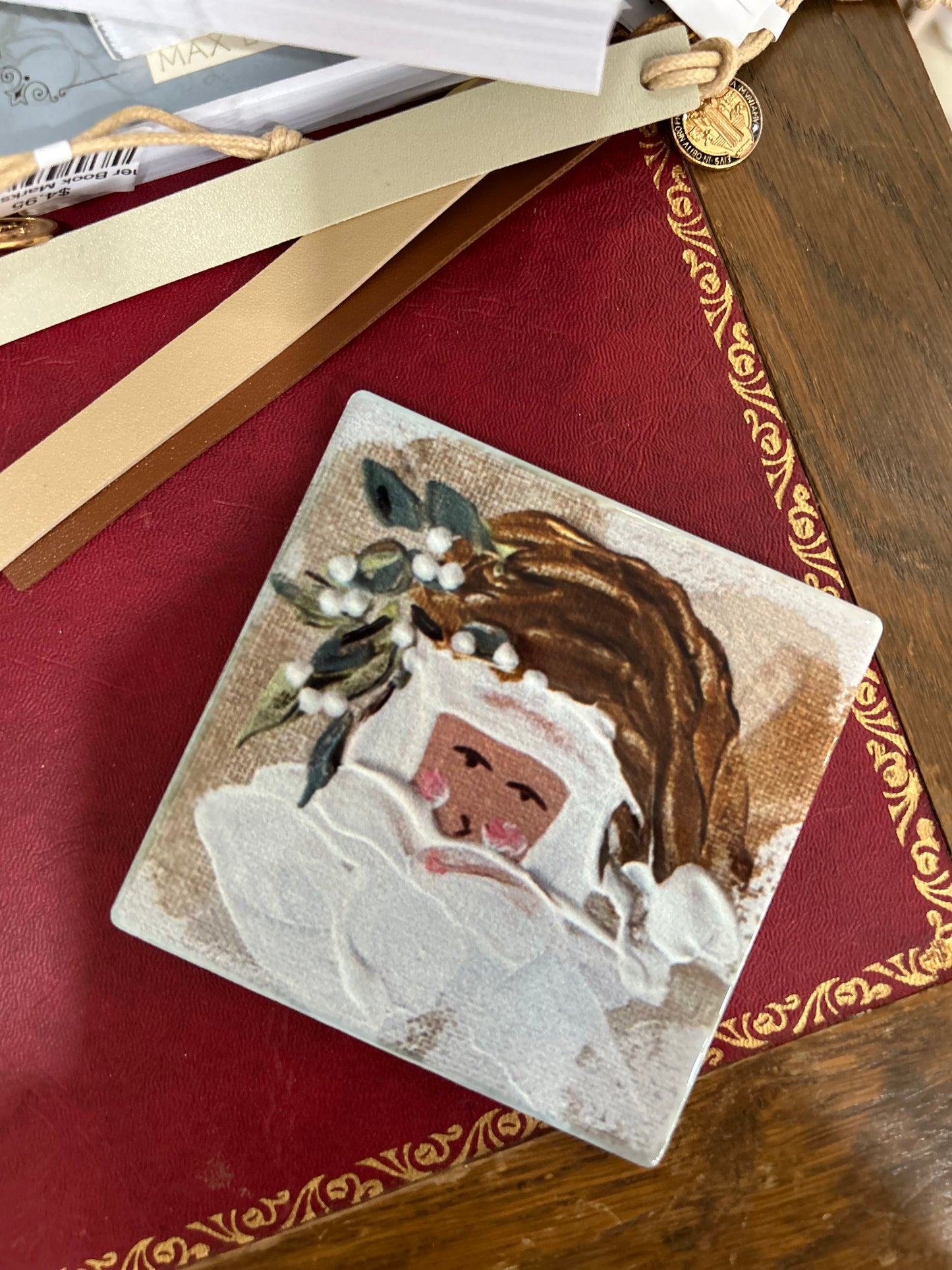 GA Gold Santa Coaster