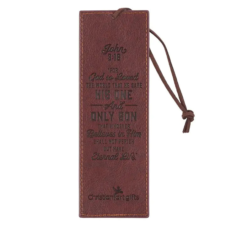 Bookmark Faux Leather Brown Two-tone Cross