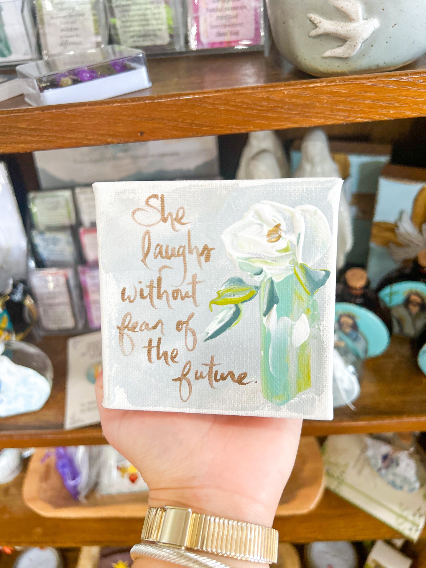 4x4 She Laughs Without Fear of the Future Canvas