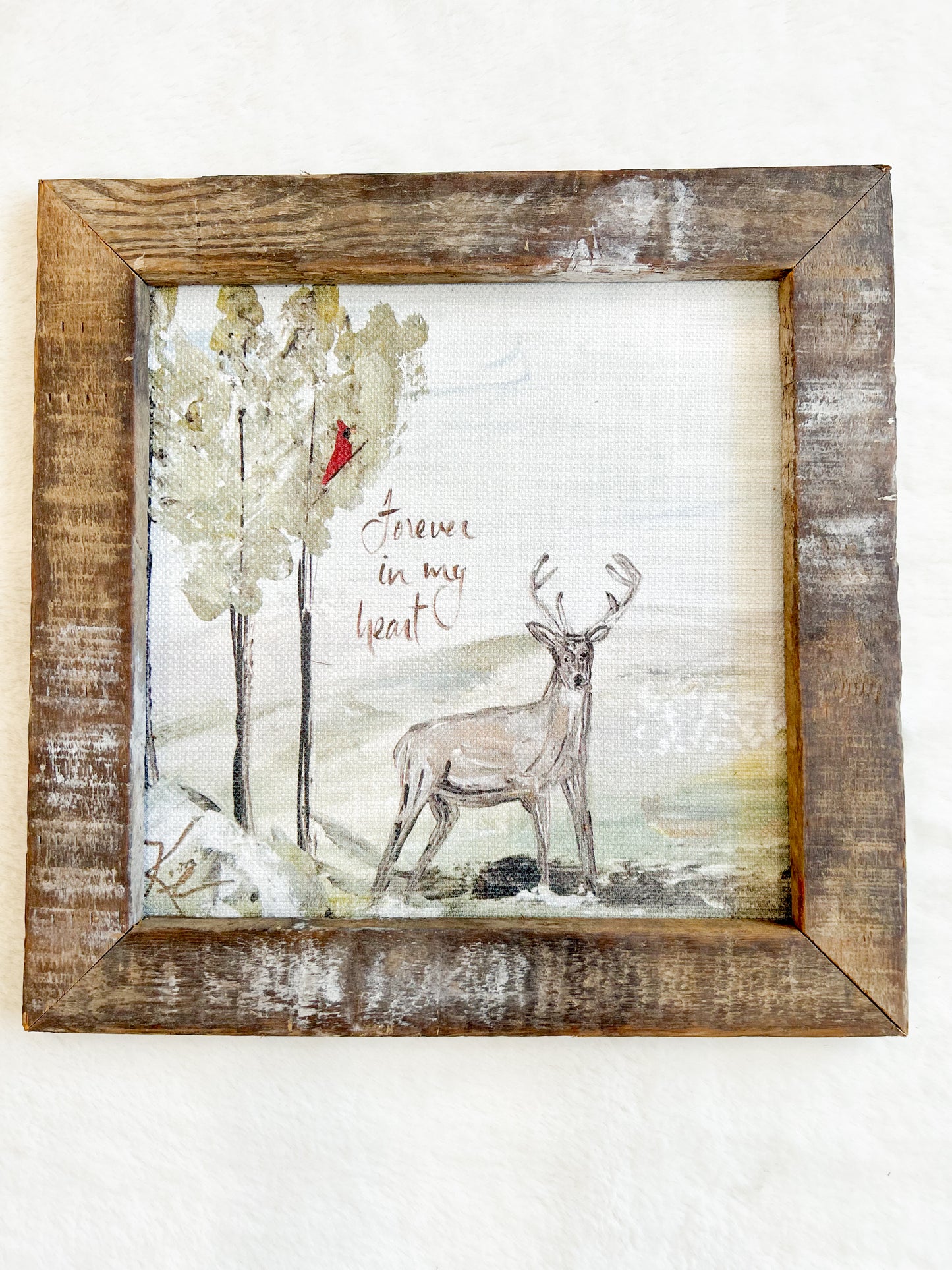 GA Forever Deer Framed 12x12 Art