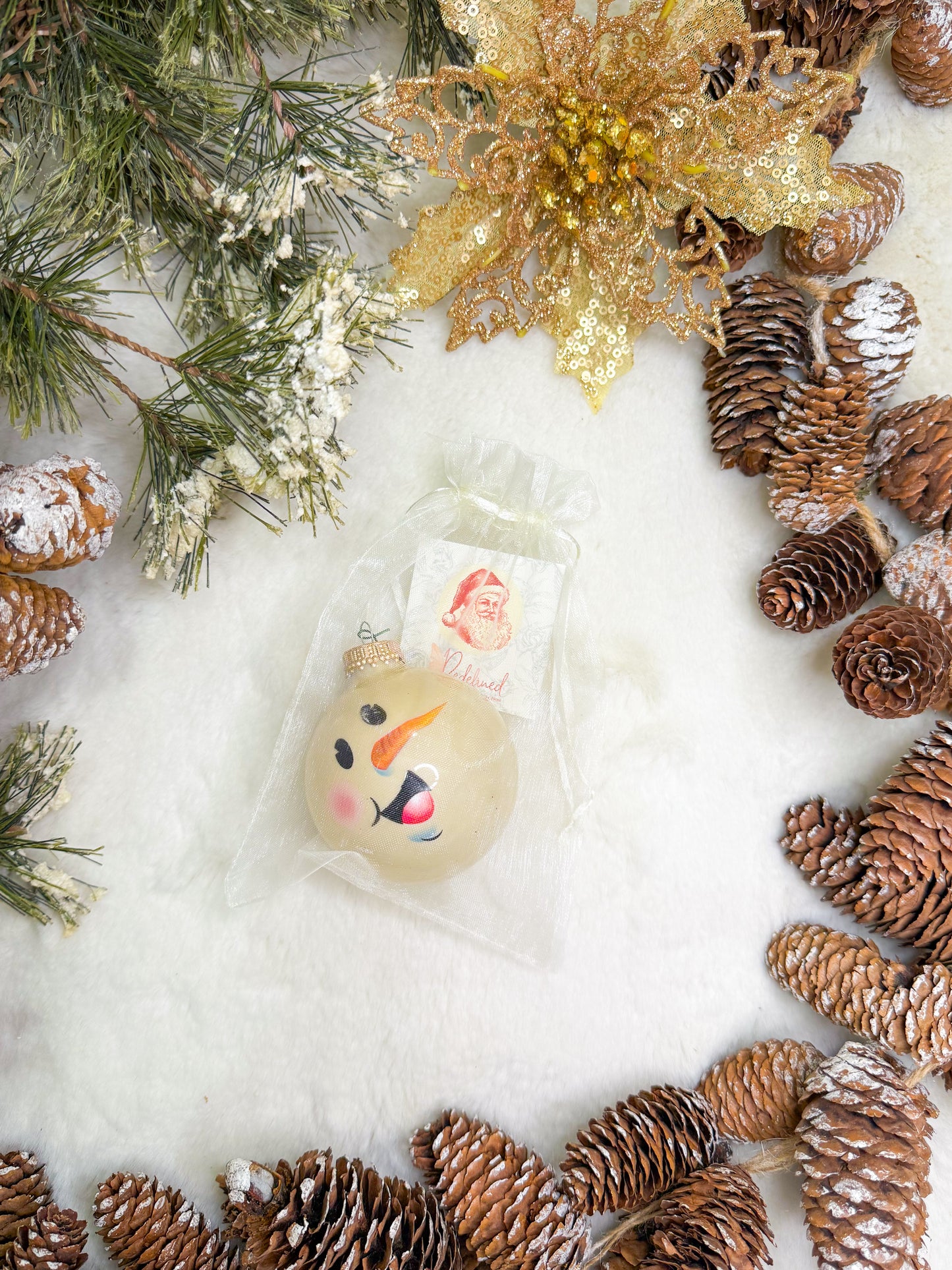 Frosty Face Glass Ball Ornament