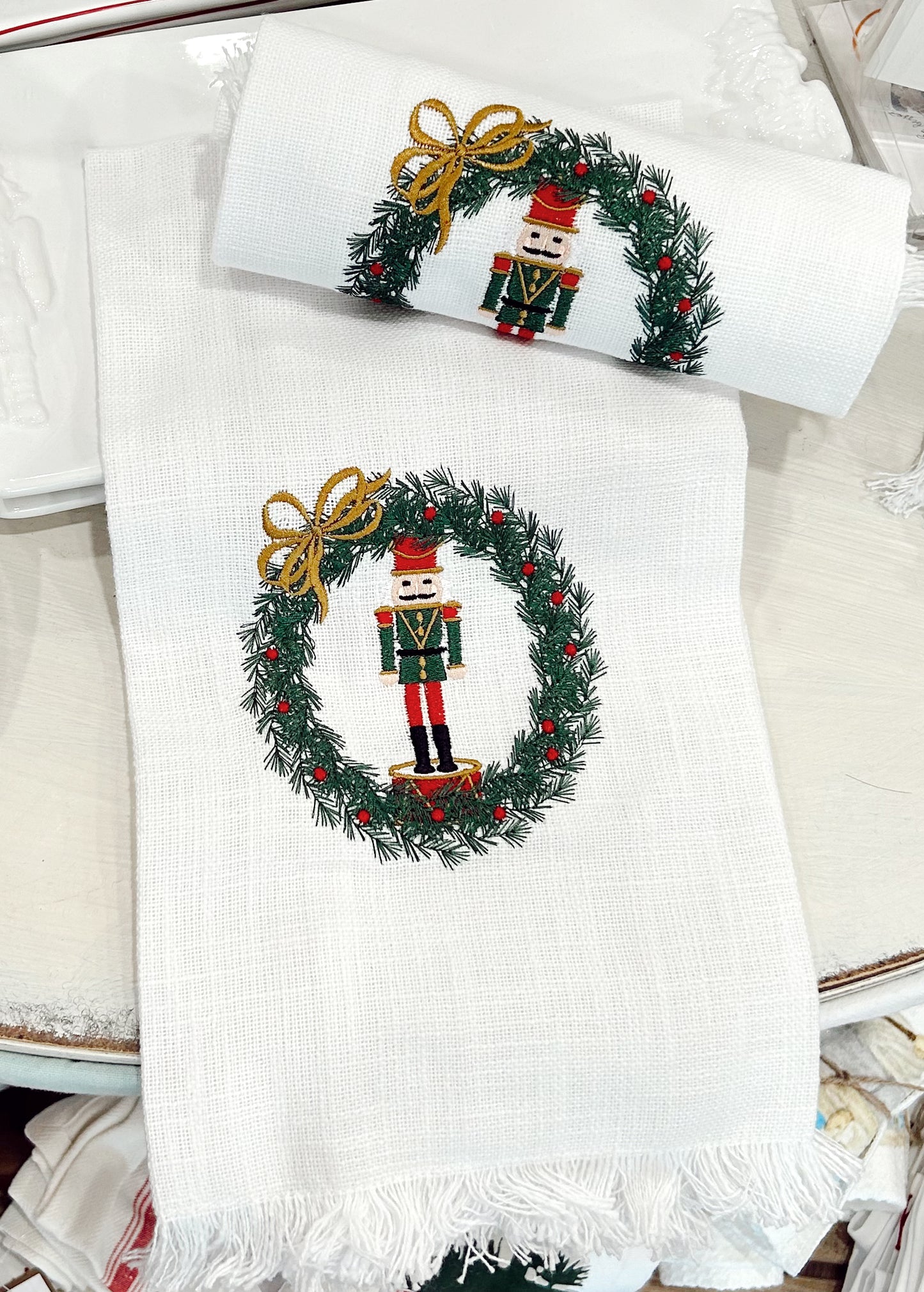 Nutcracker Wreath Towel