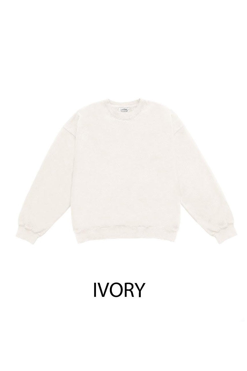 Ivory- Relaxed Fit Crewneck Sweatshirt- T050