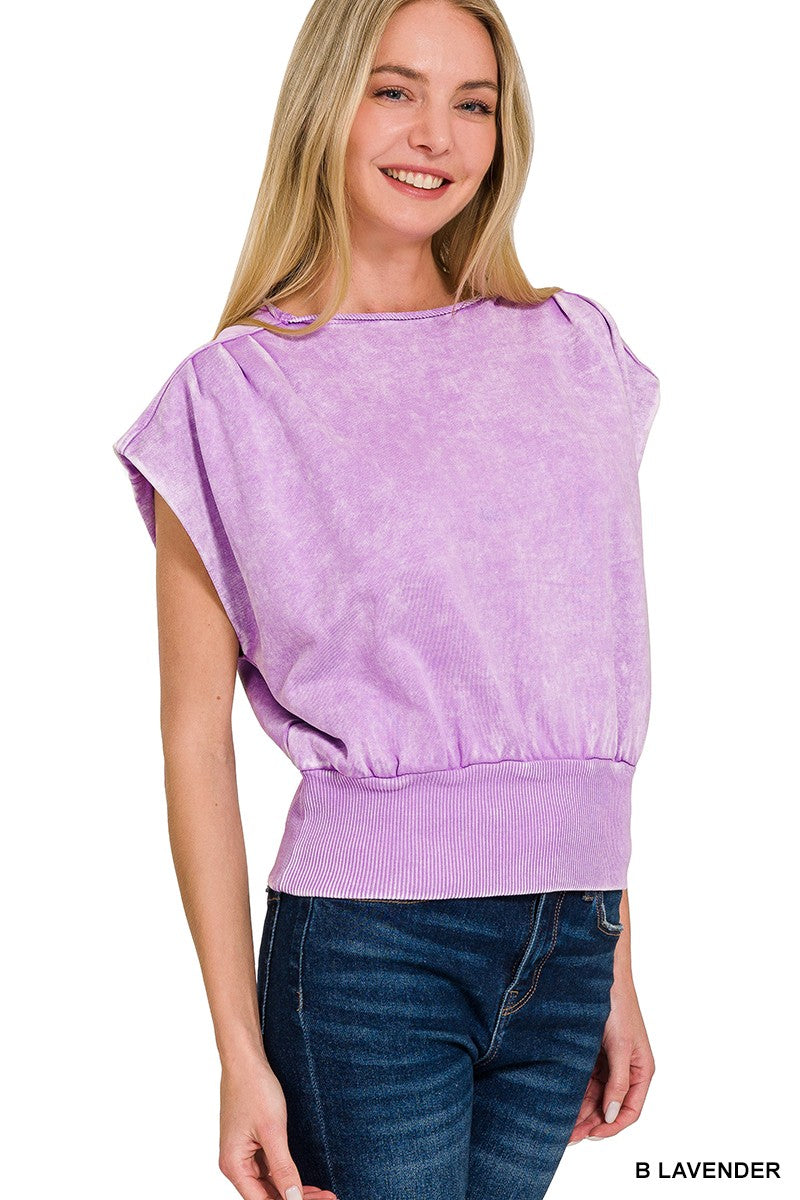 Cap Sleeve Burnout Shortsleeve Top