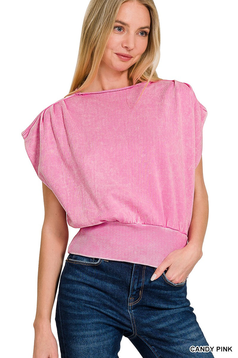 Cap Sleeve Burnout Shortsleeve Top