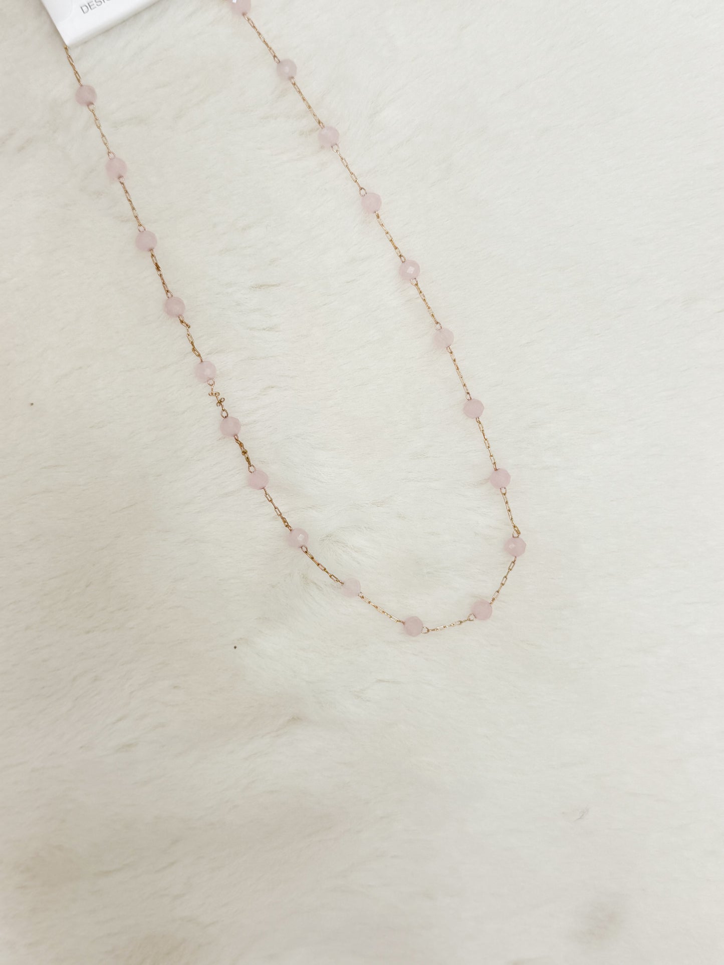 Pink Girly Beaded Chain Necklace