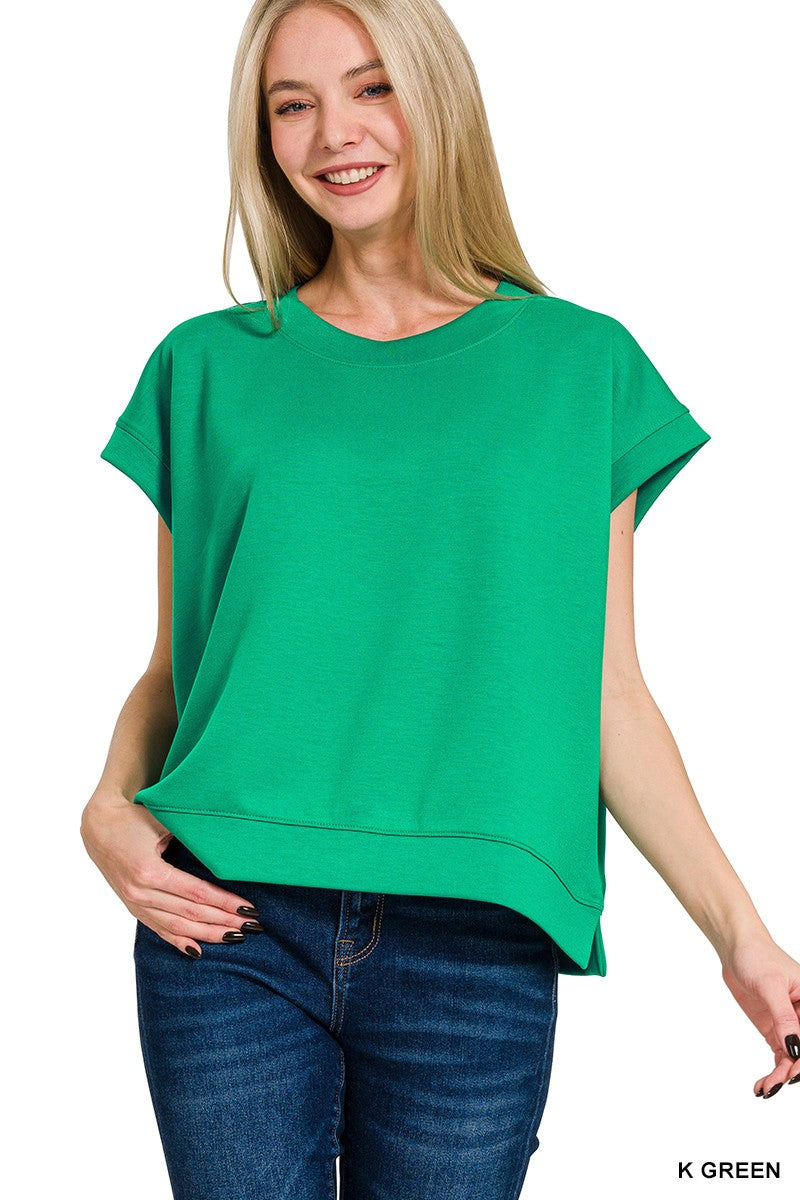 Kelly Green- Softest Scuba Short Sleeve Sweatshirts