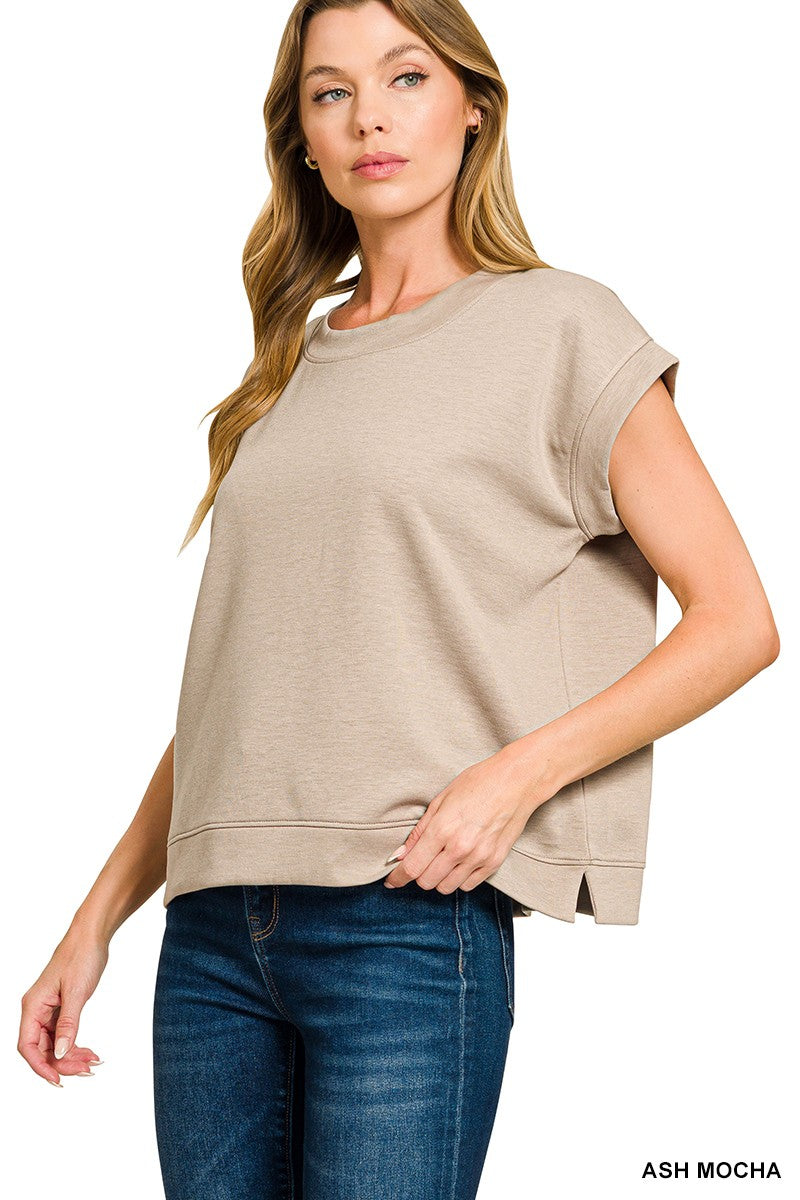 Ash Mocha- Softest Scuba Short Sleeve Sweatshirts