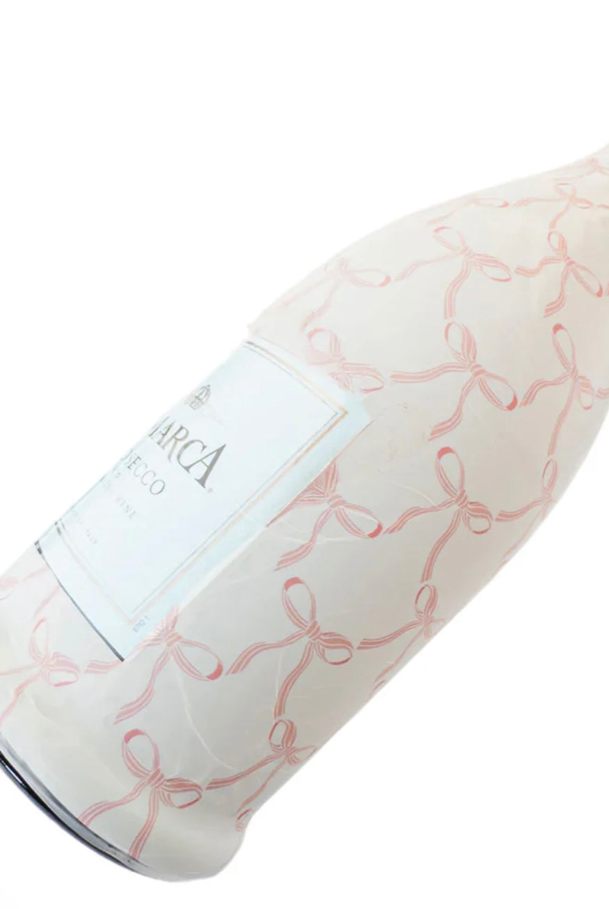 Beau Bottles Granmillenial Pink Bows- La Marca Edition Champagne Bottle Wrap