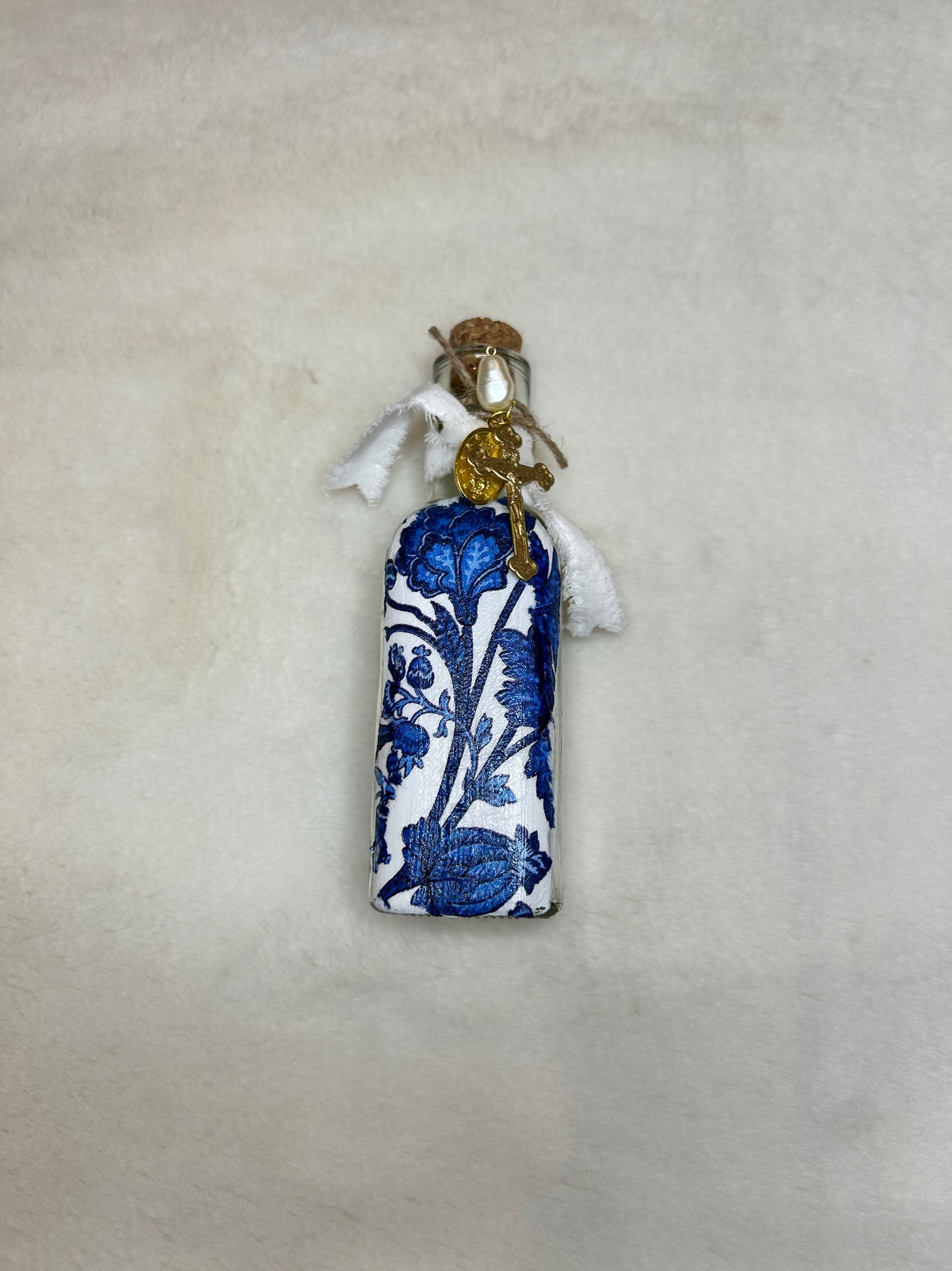 Vintage Mary Holy Water Container with Cross
