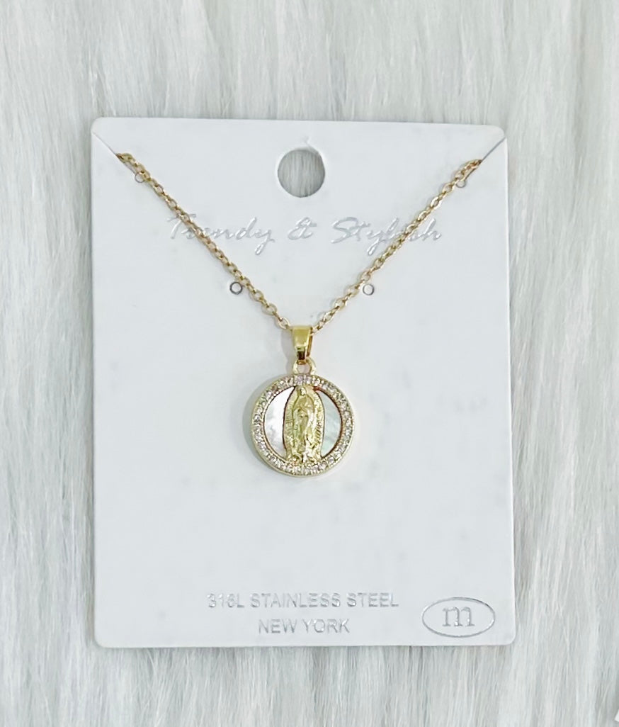 Our Lady Of Guadalupe Pearl Necklace