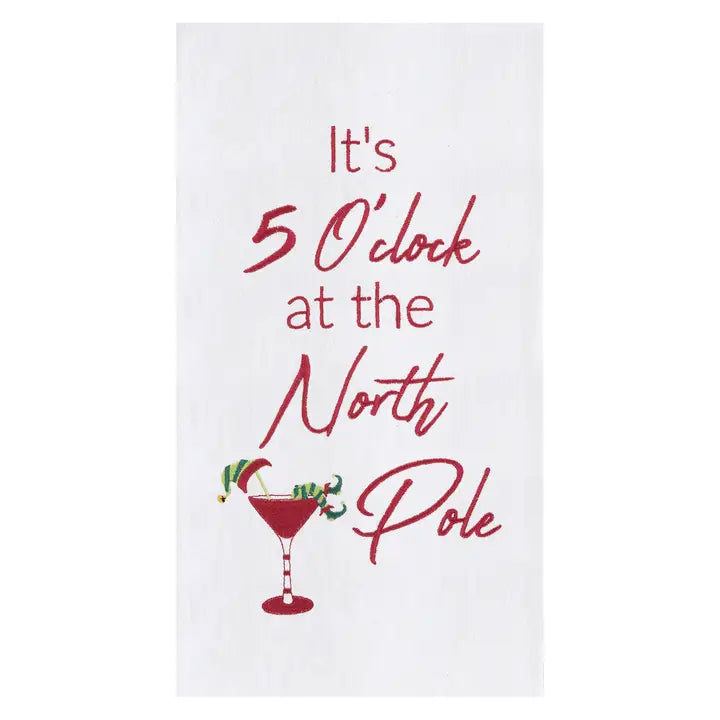 Christmas It's 5 O'clock At the North Pole Hand Towel