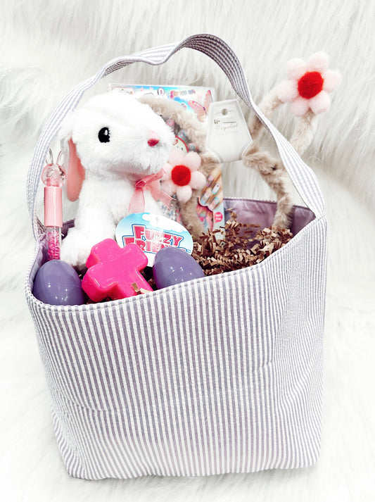 Easter Seersucker Basket Purple