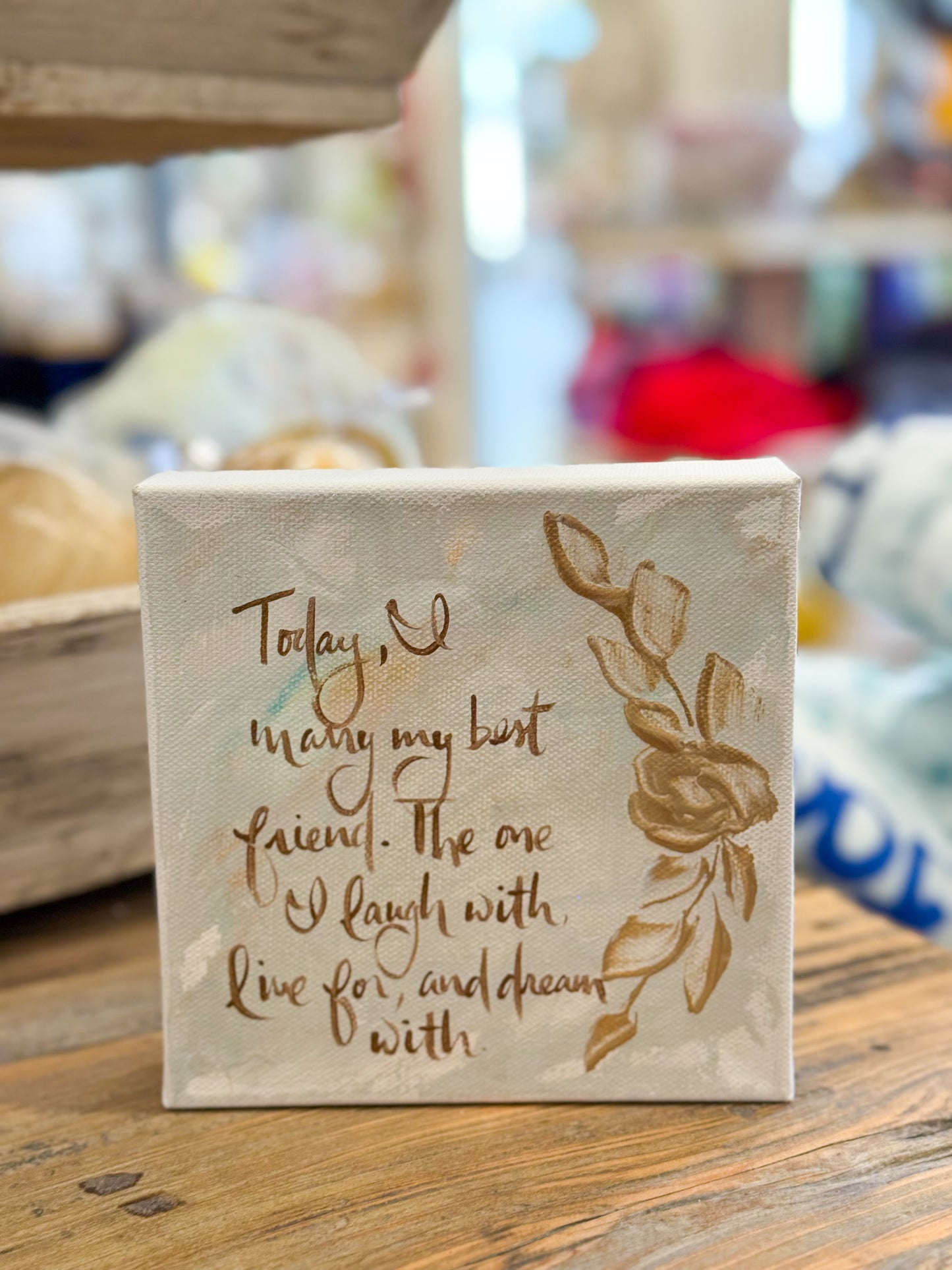 6x6 Today I Marry My Best Friend — Hand-Painted Art