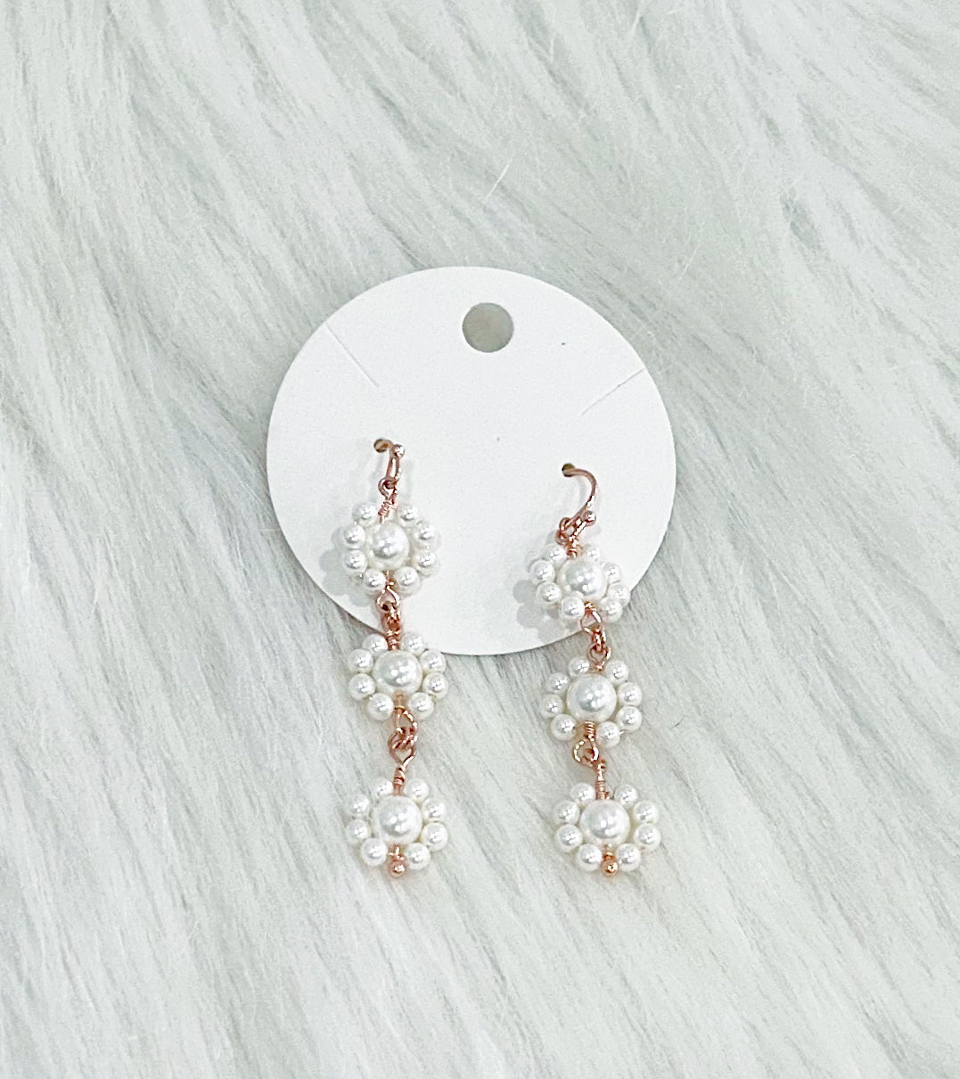 Dainty Pearl Flower Earrings