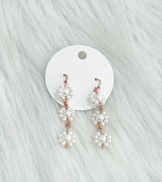 Dainty Pearl Flower Earrings