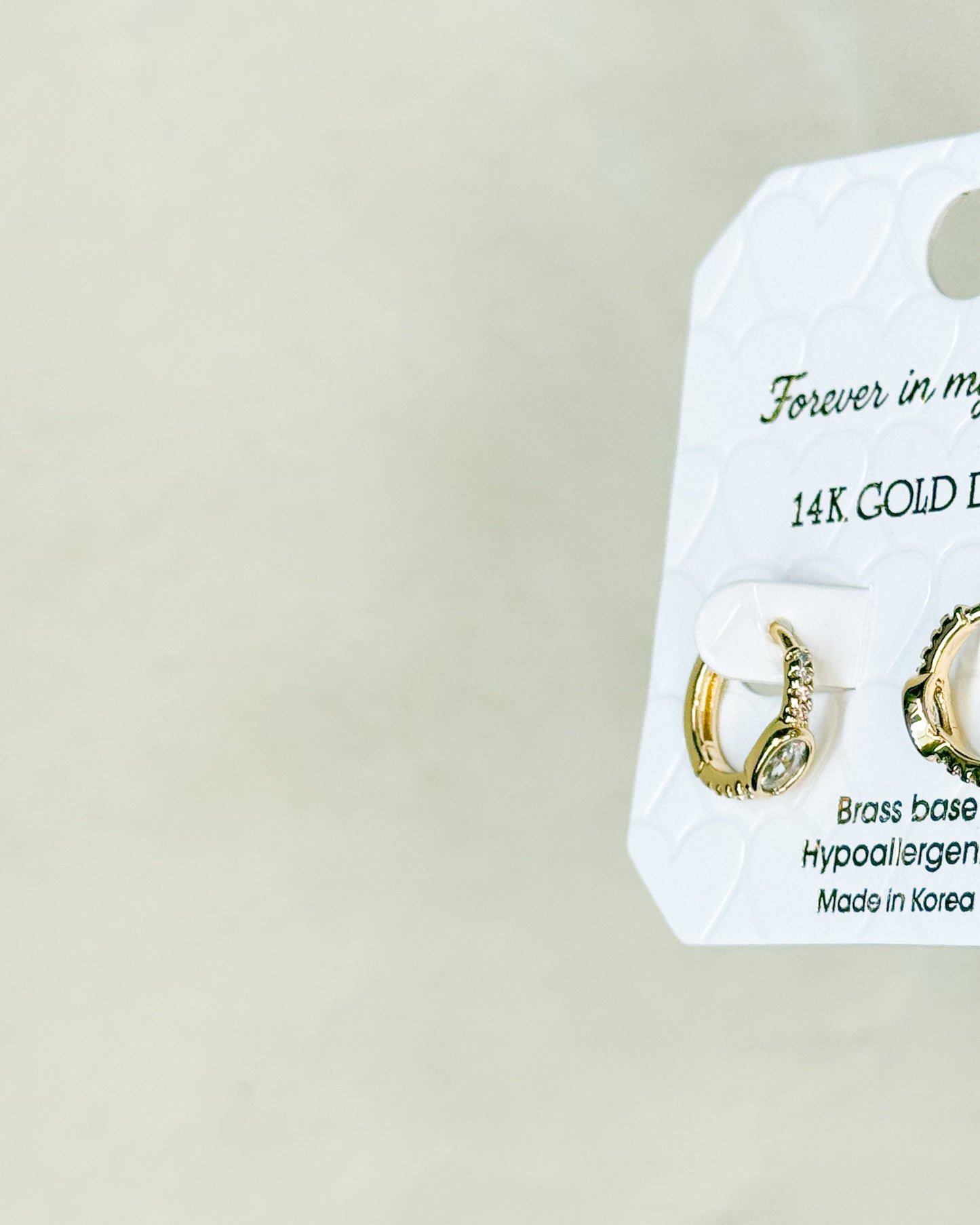 Forever in my Heart Diamond Stud in Gold Hoop Earrings