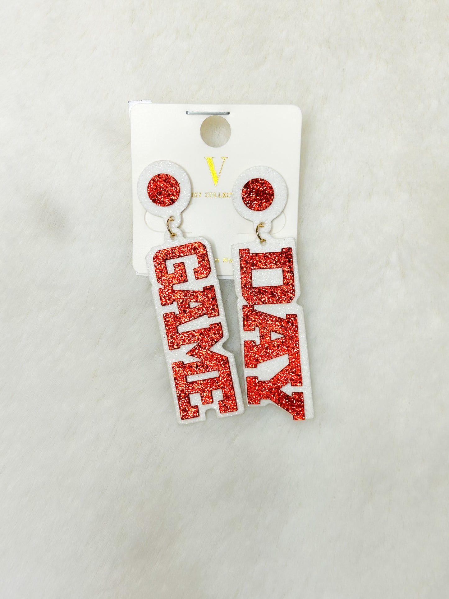 Glitter Game Day Dangle Earrings