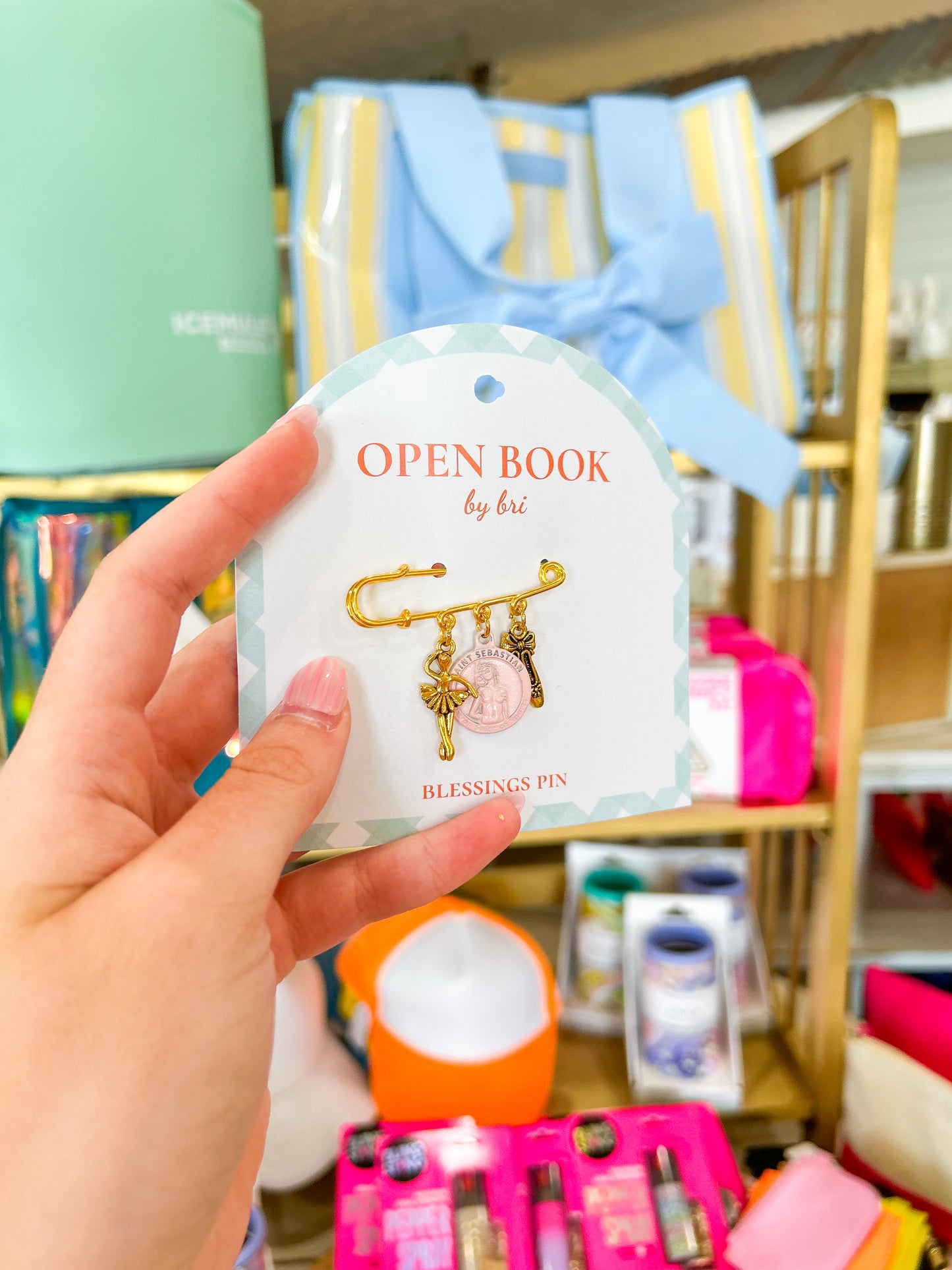 Open Book Med Pin/3Charm: Dancer, St Sebastian, Ballet Shoes