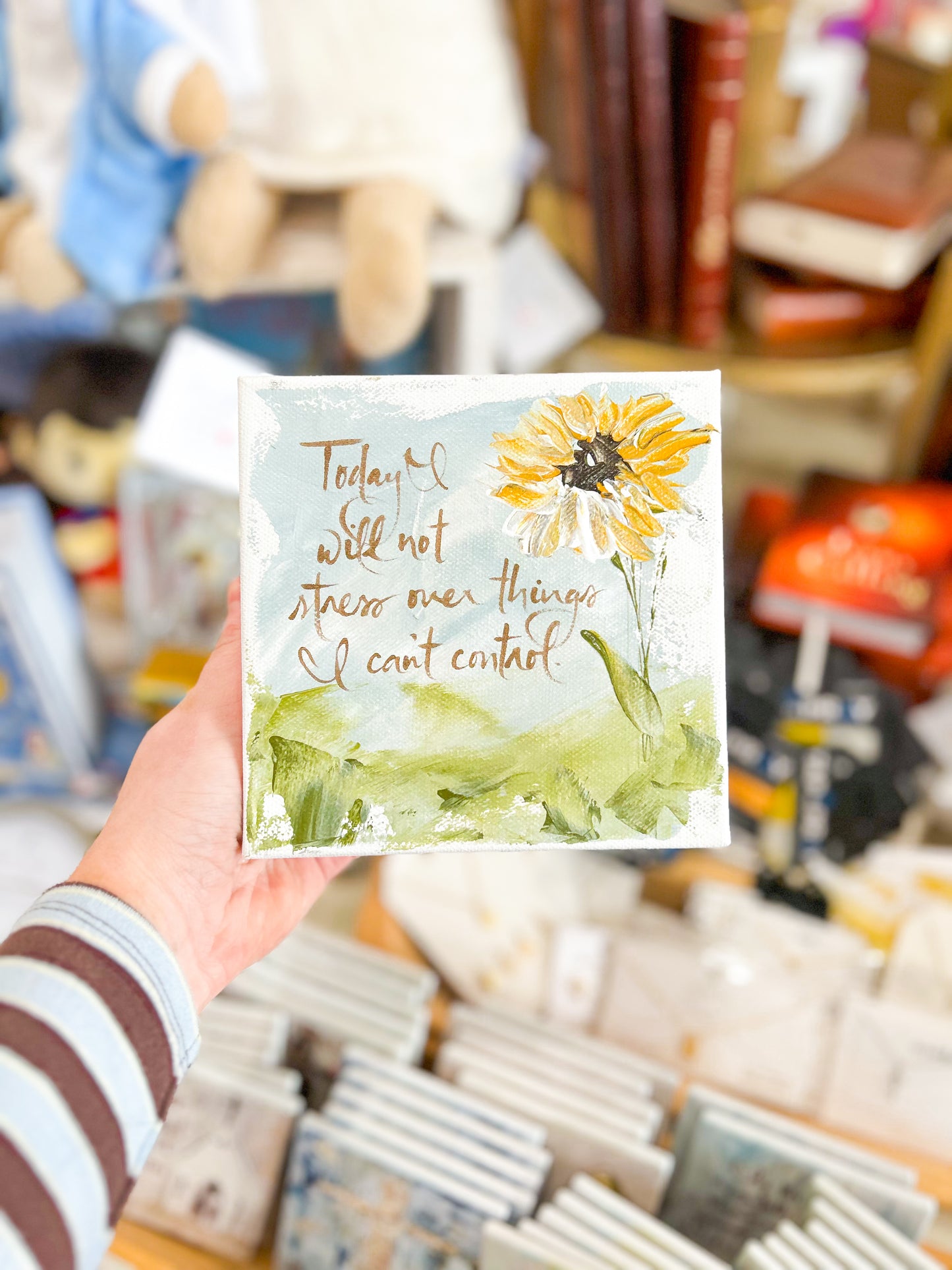 6x6 I will not Sunflower Canvas Art