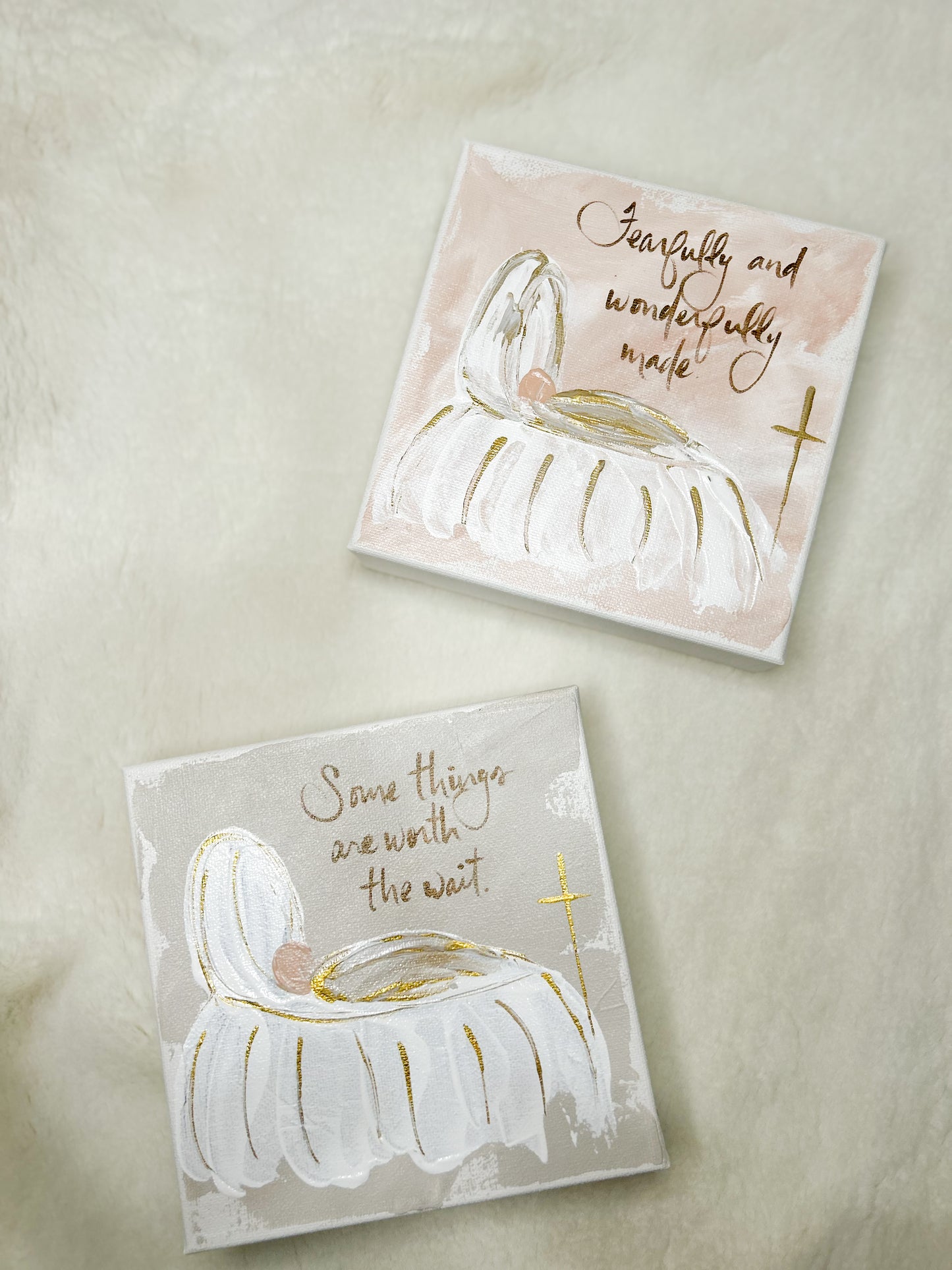Gospel News 6X6 Baby in Crib With A Perfect Saying Canvas Art