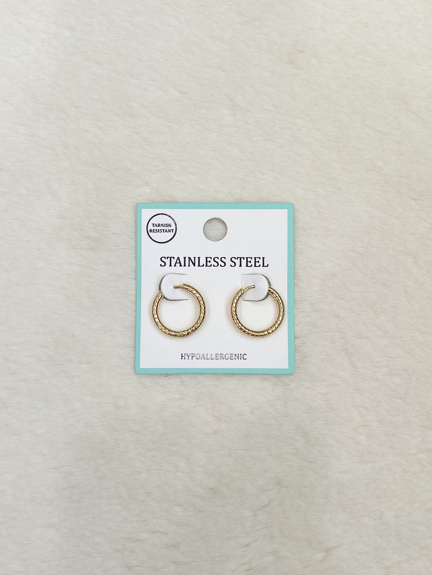 Journey Gold Ribbed Hoops