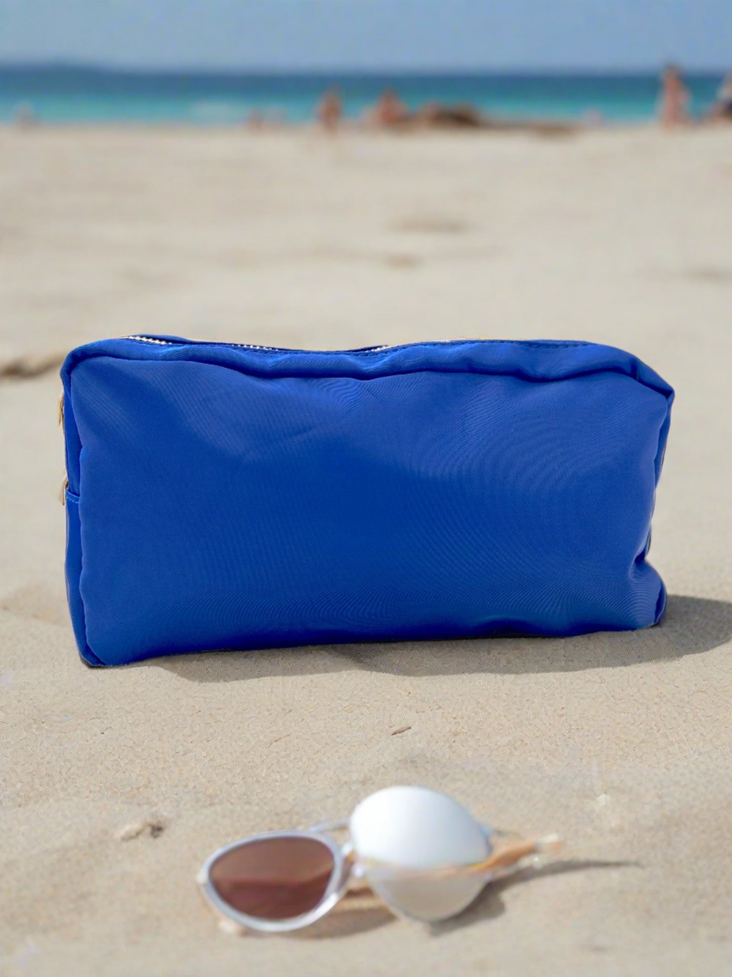 Colored Cosmetic Bag Gold Zipper