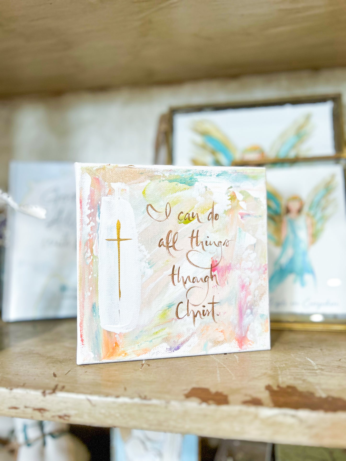Gospel News 6X6 I can do all things through Christ Canvas Art